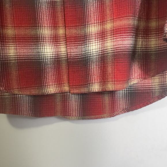 Pendleton Men’s L Red Plaid Long Sleeve Button Front Flannel Shirt 100% Cotton - Picture 5 of 10